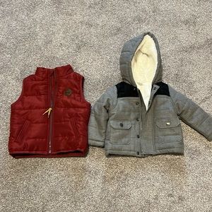 9M Sherpa Lined Jacket & 12M Timberland Vest. Like new condition!